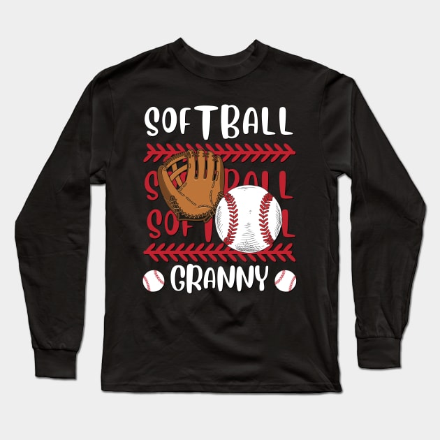 My Favorite Softball Player Calls Me Granny Gift for Softball Grandma Grandmother Long Sleeve T-Shirt by BoogieCreates